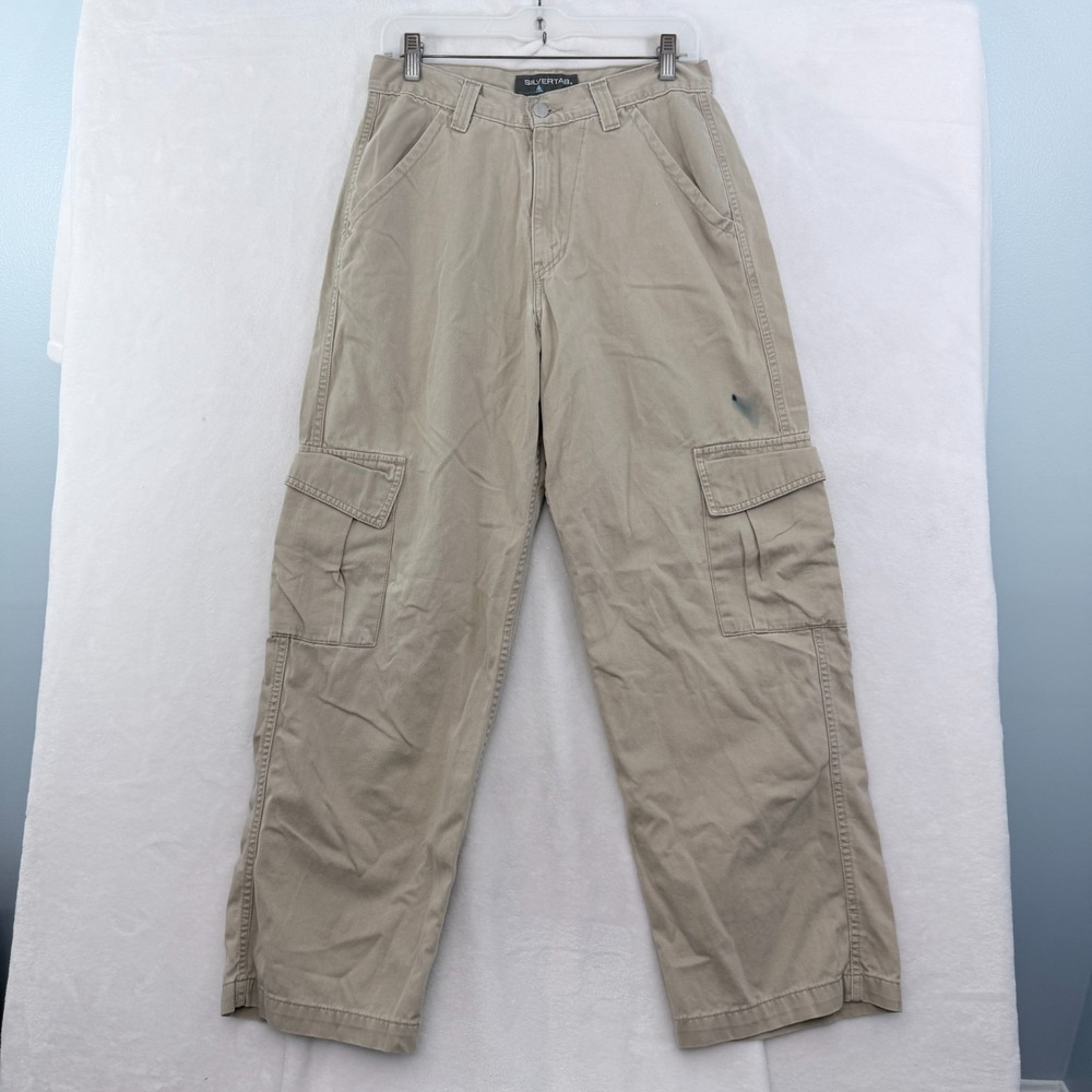 Vintage Levis Silvertab Cargo Pants Mens 30x32 (30x29) Beige Canvas Military